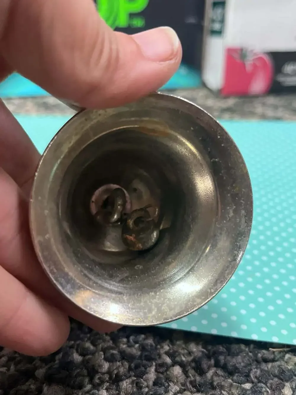 Vintage Hand Bell with Black Wood Handle